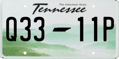 TN license plate Q3311P