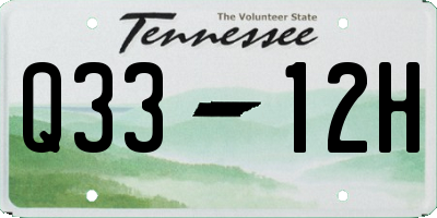 TN license plate Q3312H