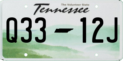 TN license plate Q3312J