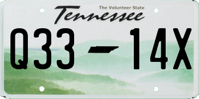 TN license plate Q3314X