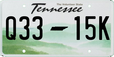 TN license plate Q3315K