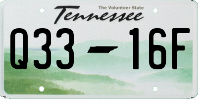TN license plate Q3316F