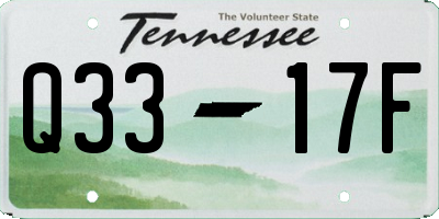 TN license plate Q3317F