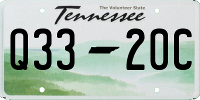 TN license plate Q3320C