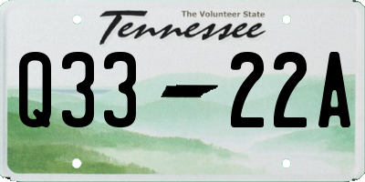 TN license plate Q3322A