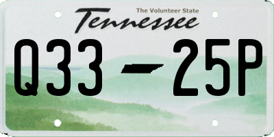 TN license plate Q3325P