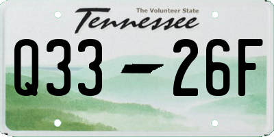 TN license plate Q3326F