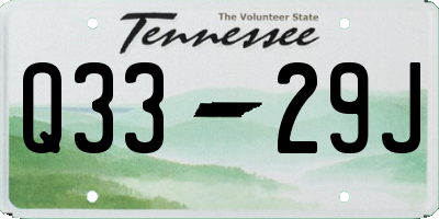 TN license plate Q3329J