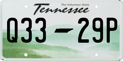 TN license plate Q3329P