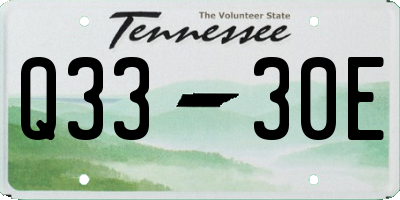 TN license plate Q3330E