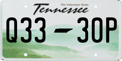 TN license plate Q3330P