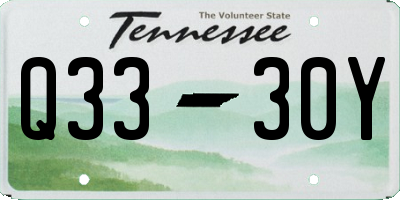 TN license plate Q3330Y