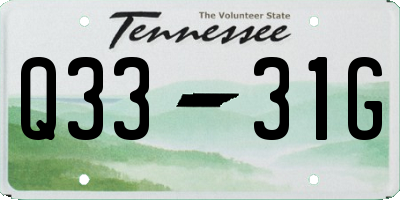 TN license plate Q3331G