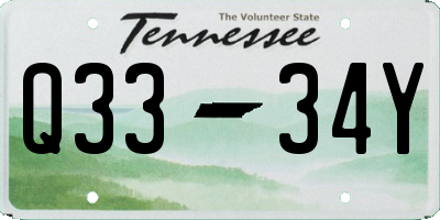 TN license plate Q3334Y