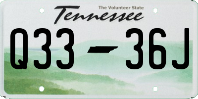 TN license plate Q3336J