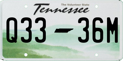 TN license plate Q3336M