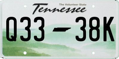 TN license plate Q3338K