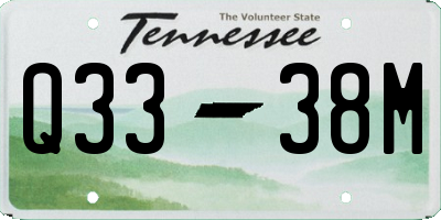 TN license plate Q3338M