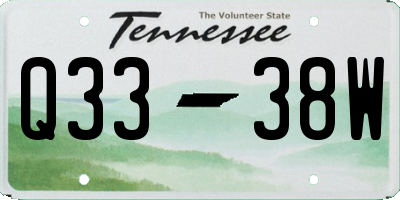 TN license plate Q3338W