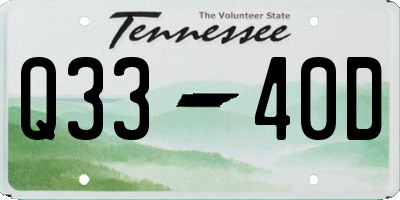 TN license plate Q3340D