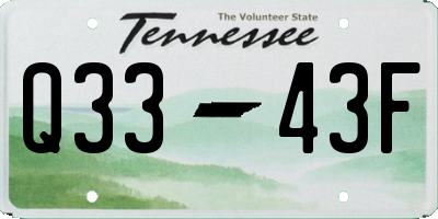 TN license plate Q3343F