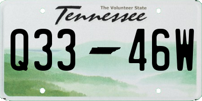 TN license plate Q3346W