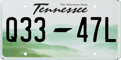 TN license plate Q3347L