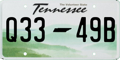 TN license plate Q3349B