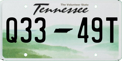 TN license plate Q3349T
