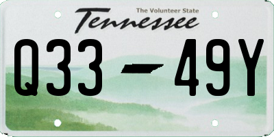 TN license plate Q3349Y