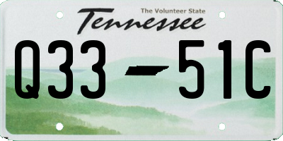 TN license plate Q3351C