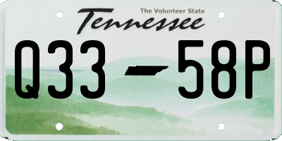 TN license plate Q3358P