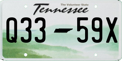 TN license plate Q3359X