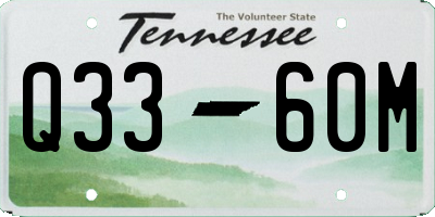 TN license plate Q3360M