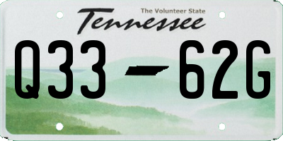 TN license plate Q3362G