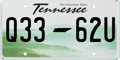 TN license plate Q3362U