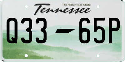 TN license plate Q3365P