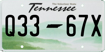 TN license plate Q3367X