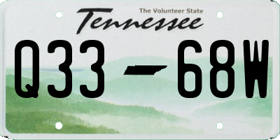 TN license plate Q3368W