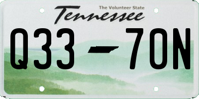 TN license plate Q3370N