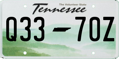 TN license plate Q3370Z