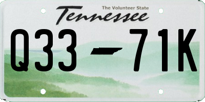 TN license plate Q3371K
