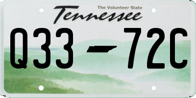 TN license plate Q3372C