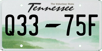 TN license plate Q3375F