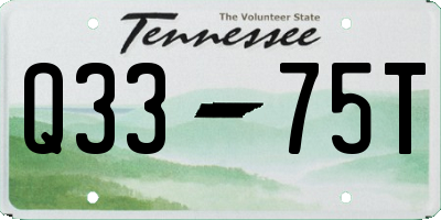 TN license plate Q3375T