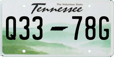 TN license plate Q3378G