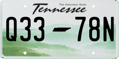 TN license plate Q3378N
