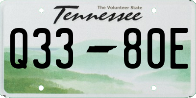 TN license plate Q3380E