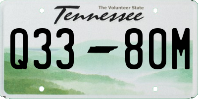 TN license plate Q3380M