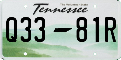 TN license plate Q3381R